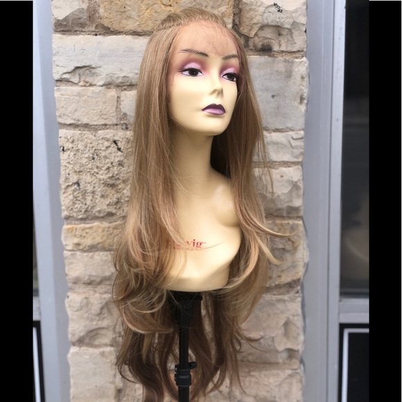 Blonde mix Ponytail Wig Lacefront realistic Look - Picture 7 of 9